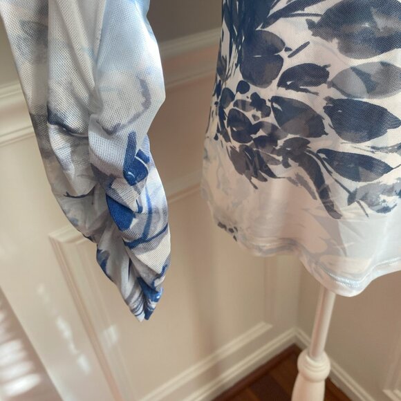 Calvin Klein Boho Hippie Sheer Floral Tee size Medium - Picture 2 of 6